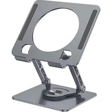 Nacario 360 Derece Dönebilir Laptop ve Tablet Standı – Paslanmaz Çelik, Ayarlanabilir Yükseklik, Katlanabilir Masaüstü Bilgisayar Standı, iPad ve MacBook Uyumlu Ergonomik Raf-Dizüstü Pc (Tablet Standı)