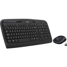 Nacario Logitech MK330 Kablosuz Klavye ve Mouse Seti, Multimedya Tuşları, Sıvı Dökülmesine Dayanıklı, 10 M Kullanım Mesafesi, Türkçe Q Klavye, Siyah