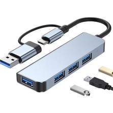 Nacario Babilden 4in1 Çevirici USB 3.0-Usb-C To USB 3.0-Usb 2.0 Hub