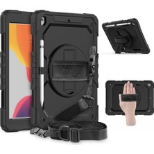 Nacario Apple iPad 9. 8. 7. Nesil 10.2" ile Uyumlu Kılıf Defender Askılı Pars Case Fuji A2197 A2200 A2198 Siyah
