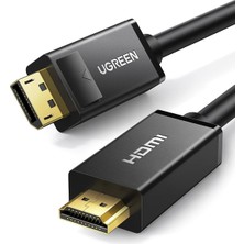 Nacario Ugreen 4K Displayport HDMI Dönüştürücü Kablo, Siyah, 2 Metre