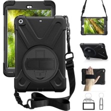 Nacario Apple iPad Mini 4 ile Uyumlu Kılıf Defender Askılı Zırhlı Tank Case A1538 A1550 Siyah