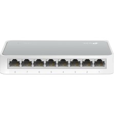 Nacario Tp-Link 8 Bağlantı Noktalı 10/100MBPS Hızlı Ethernet Anahtarı, Masaüstü Ethernet Bölücü, Ethernet Hub, Tak ve Çalıştır, Fansız Sessiz, Masaüstü Tasarımı, Yeşil Teknoloji, Yönetilmeyen (TL-SF1008D),