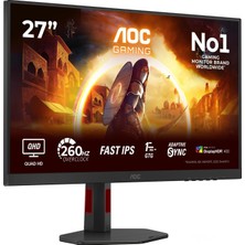 Nacario Aoc 27" Q27G4ZR 0.3ms 260Hz Hdmı,displayport Fast IPS 2k Gaming Monitör
