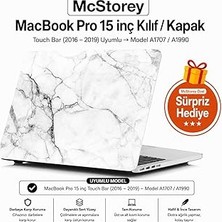 Nacario Mcstorey MacBook Pro 15 Mermer Desenli Kılıf A1707 A1990 Uyumlu Baskılı Sert Kılıf Ince Hafif Koruyucu Kapak R-08