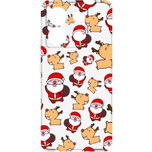 Nacario Noel Baskılı Şeffaf Silikon Kılıf, Kamera Korumalı, Tablet Uyumlu