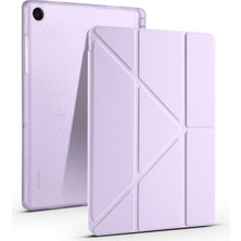 Nacario Constraın - Galaxy Tab A11 Plus Kılıf Tri Folding Kalem Bölmeli Standlı Kılıf - Lila - Çok Renkli