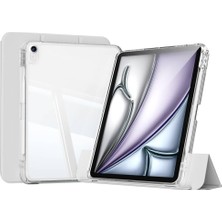 Nacario Zore Apple ile Uyumlu iPad Air 13 2025 M3 Kılıf Magnetik Ayrılabilen Airbagli Zore Sliding Tablet Kılıfı Gri