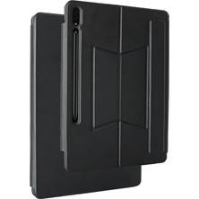 Nacario Constraın - Galaxy Tab S9 Fe Plus ile Uyumlu Border Keyboard Bluetooh Bağlantılı Standlı Klavyeli Tablet Kılıfı - Siya