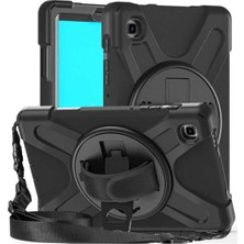 Nacario Constraın - Samsung Galaxy Tab A7 Lite T220 T225 ile Uyumlu Tank Kılıf Omuz Askılı 360 Dönen Standlı Zırh Kapak