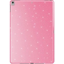 Nacario Zore Apple ile Uyumlu iPad 10.2 2021 (9.nesil) Simli Parlak Görünümlü Tablet Koton Kılıf Pembe