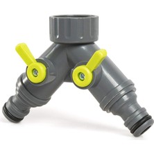 Nacario Rehau Eco Musluk Adaptörü Iki Hortum Çıkışlı Vanalı 3/4\