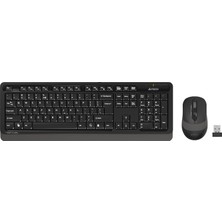 Nacario A4 Tech FG1010 2.4g Q Türkçe Fn-Multimedya Klavye+Optik 2000DPI Mouse Siyah/gri Kablosuz Set