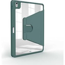 Nacario Zore Apple ile Uyumlu iPad 11.nesil 2025 Kılıf Zore Nayn Dönebilen Standlı Kılıf Koyu Yeşil