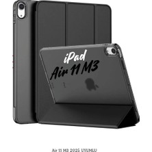 Nacario iPad Air 11 2025 M3 Çip Uyumlu Katlanabilir Standlı Smart Cover Fuchsia Tablet Kılıfı Siyah