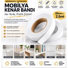 Karapolat Yapı Kendinden Yapışkanlı Mobilya Kenar Bandı Mat Beyaz Pvc Dekoratif Bant Çok Amaçlı Kenar Bandı 2.5mt