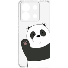 Nacario S19 Max Pro S Zoom ile Uyumlu Panda Baskılı, Kamera Korumalı Şeffaf Silikon Kılıf