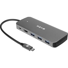 Nacario S-Link SWV-USBC036 6'sı 1 Arada Usb-C Hub, HDMI 4k, USB 3.0, Pd 3.0 Hızlı Şarj, Usb-C 3.1 M.2 SSD Okuyucu, Metal Gövde Type-C Çoklayıcı Adaptör, Laptop ve MacBook Uyumlu