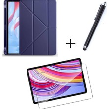 Nacario Constraın - Xiaomi ile Uyumlu Poco Pad/xiaomi Redmi Pad Pro 12.1 Inç Tablet Kılıfı + Ekran Koruyucu + Kalem 3'lü Set - Lacivert