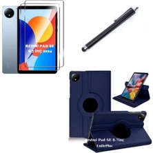 Nacario Xiaomi Redmi Pad Se 8.7inç ile Uyumlu Kılıf Dönen Tablet Kilifi Ekran Koruyucu+Kalem (Redmipad Se 11INÇ Değildir) Lacivert