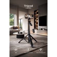 Başkenttekno Tripod Kumandalı 153CM Android Ios Go Pro Uyumlu Selfie Çubuğu L16 Pro