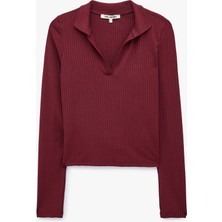 Koton Uzun Kollu Slim Fit Polo Yaka Tişört