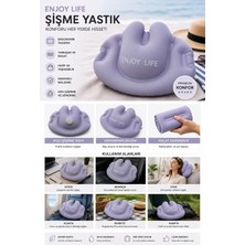 Bigstoy Seyahat Yastığı Boyun Bel Destek Yastığı Kendinden Şişme Katlanabilir Uçak Araba Ofis Kamp ZT009