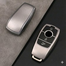 Oto Aksesuarcım Mercedes E Seri 2017-2020 Uyumlu 3 Buton Silikon Oto Anahtar Kumanda Kabı Kılıf Gri