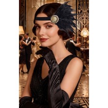 Zurafa Shop Gatsby Ikili Set Tasarım Taç ve Saten Elbise Kostüm Tamamlayıcı