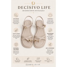 Decisivo Life Kadın Yüzük Detaylı Çapraz Parmak Arası Sandalet