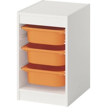 IKEA Trofast Beyaz-Açık Turuncu 34X44X56 cm Saklama Ünitesi