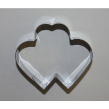 Depposite Çiftli Kalp(Tepeli) Metal Kalıp 6.5x7.5 cm