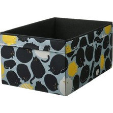 IKEA Skajare Siyah-Mavi 53X37X26 cm Kutu