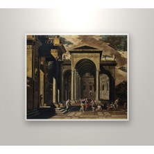 Michu Viviano Codazzi – A Capriccio Of The Exterior Of An Elaborate Palace With Saint Peter Poster
