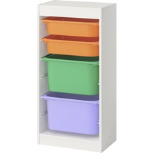IKEA Trofast Beyaz-Çok Renkli 46X30X94 cm Saklama Ünitesi