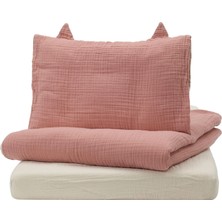 IKEA Guldvavare Uçuk Pembe-Bej 60X120 cm Bebek Nevresim Takımı