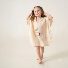 Kiddy Boo Müslin Unisex Çocuk Pançosu %100 Pamuk Plaj ve Banyo Pançosu