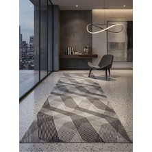 Antiq Halı Çizgili Modern Kaymaz Taban Salon Hol, Koridor Mutfak Yıkanabilir Jel Kesme Yolluk