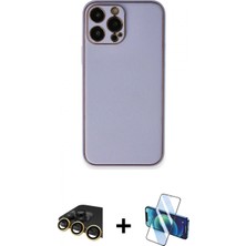 Marsilyan™- iPhone 13 Pro Max Kılıf Yadigar Klasik - Siyah 3D Antistatik Cam Ekran Koruyucu + Raze Metal Kamera Lens - Gd