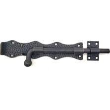 Colezium Antika Tarz Dekoratif Pirinç Dövme Kapı Sürgüsü - 20CM, Oksit