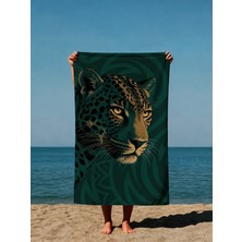 Luvis Store Shadow Leopard Leopar Desenli Baskılı Plaj Havlusu