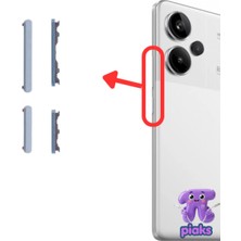 Fodos Redmi Note 13 Pro+ Plus Açma Kapama ve Yan Ses Tuşu Plastik Düğme 23090RA98C 23090RA98G Uyumlu
