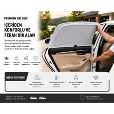 Allivo Toyota Avensis 2003-2009   Model Uyumlu Kaliteligüneşlik, 2'li Yan Cam Güneşlik Perde ( Lastikli )Gri