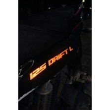 Banxtre Mondial Drift-L Için Reflektörlü Orijinal 125 Drift-L Yazı Stıcker Etiket (Sağ ve Sol)