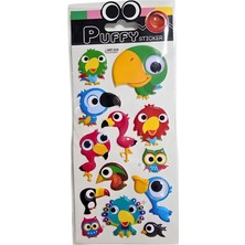 Oynar Gözlü Stickers Papağanlar