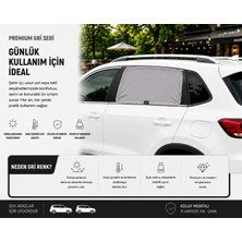 Allivo Ford Custom 2012-2017  Model Uyumlu Güneşlik, 2'li Yan Cam Güneşlik Perde ( Lastikli )(Suv)Gri