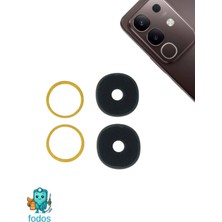 Fodos Vivo Y29 4g Arka Kamera Camı Lensi Yapışkanlı Dış Cam V2434 Uyumlu