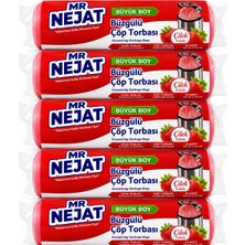 MR Nejat 50 ADET ÇİLEK KOKULU BÜZGÜLÜ BÜYÜK BOY ÇÖP TORBASI MRNEJAT 65*70