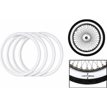 Omega 17 Inç Cg Motorsiklet Beyaz Yanak Görünümlü Lastik Aksesuarı 30 mm 4 Adet Set