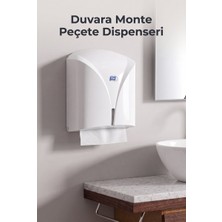 Evgereçlerim Z Katlı Havlu Peçetelik, Duvara Monte Peçete Dispenseri, Beyaz, Kilitli